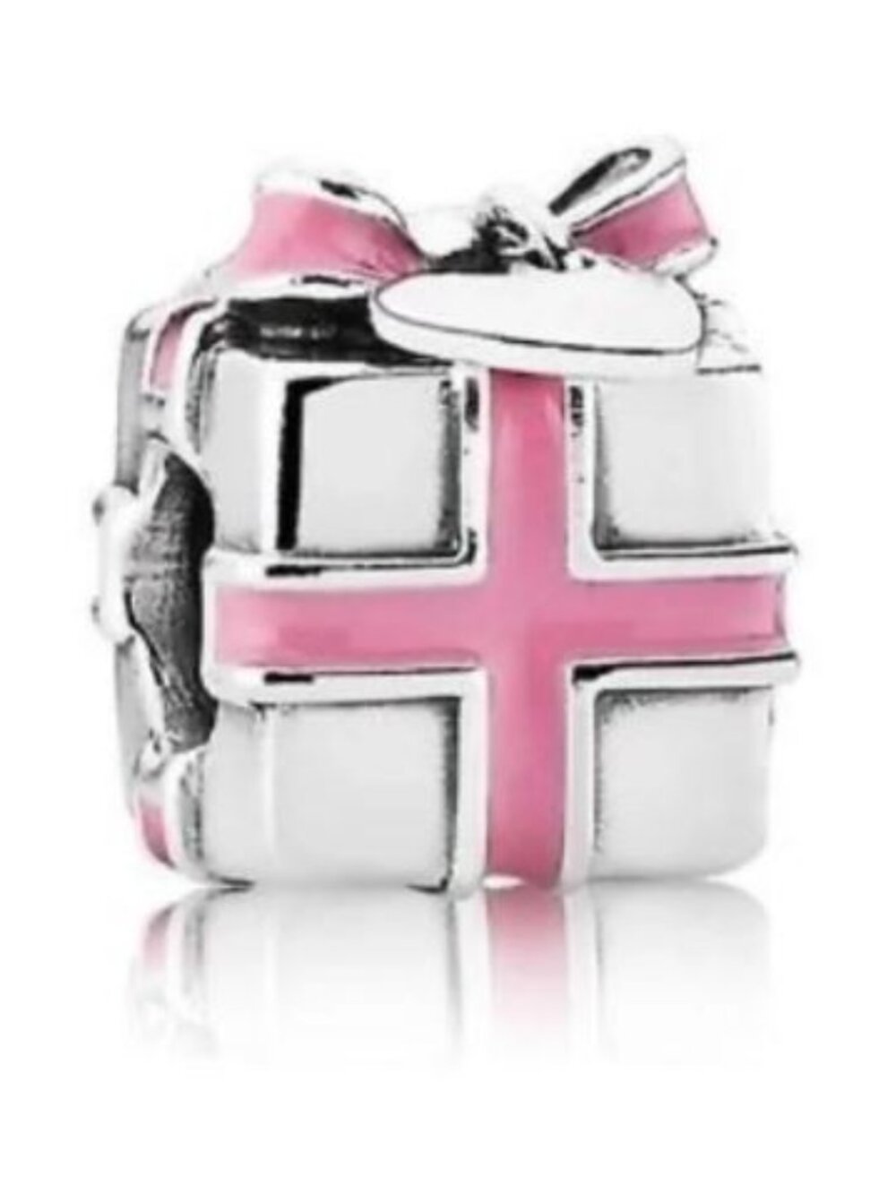 NWOT Pandora Pink Ribbon Gift Box Charm